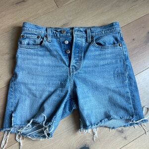 Levi's Distressed Blue Denim Shorts